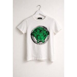 Versace Kids Grafitti Medusa Tshirt White/Green Size 10A/140 CM
